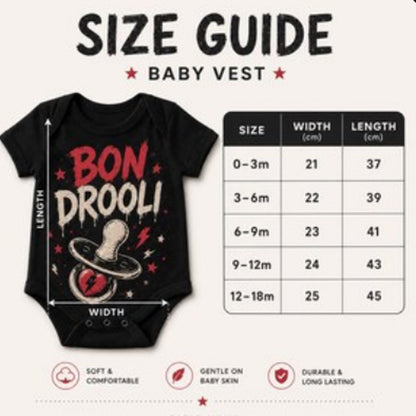 Bon Drooli Baby Vest | Bon Jovi Inspired Rock Baby Bodysuit | Alternative Baby Bands Outfit 🎸