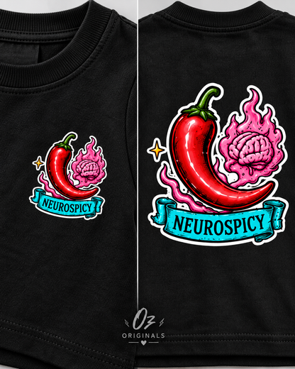 Neurospicy Toddler T-Shirt | Alternative Kids Tee | Black or White