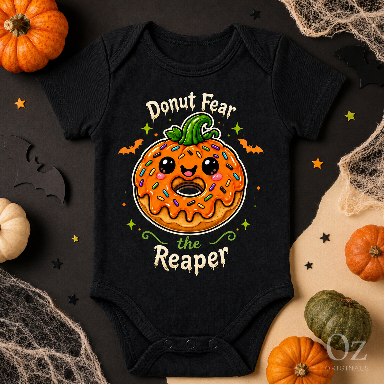 Donut Fear the Reaper Halloween Baby Vest 🍩 ☠️