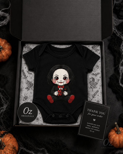 Little Horror Icons Black Baby Vest – Choose Your Character or Group