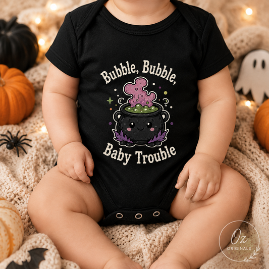 Bubble, Bubble, Baby Trouble Halloween Baby Vest 🧙