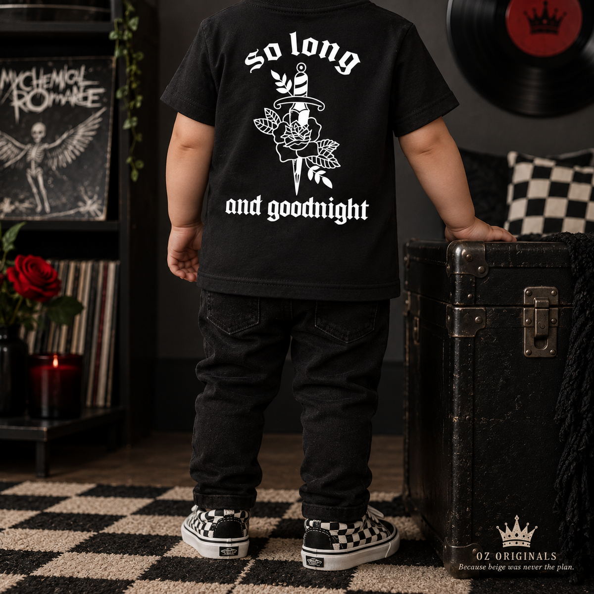 So Long & Goodnight Toddler Tee | Dagger & Rose Alternative Kids T-Shirt | Baby Bands Collection 🎶