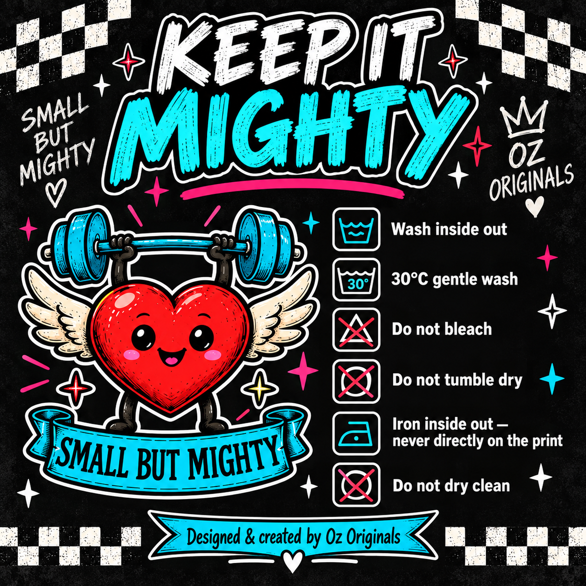 Small But Mighty Toddler Tee | Alternative Kids T-Shirt | Ozzy Flash Collection ❤️🏋️