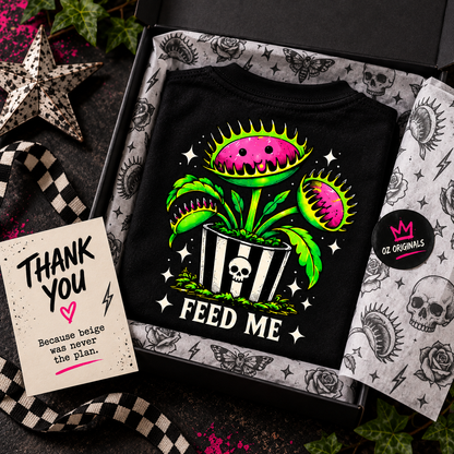 Feed Me Toddler Tee | Carnivorous Plant Alternative Kids T-Shirt | Ozzy Flash Collection 🪴 💚