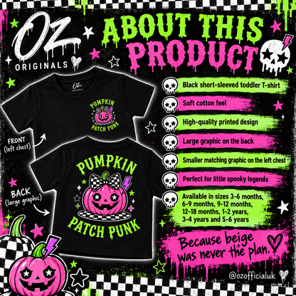 Pumpkin Patch Punk Toddler T-Shirt | Alternative Kids Halloween Tee | October Oddities 🎃