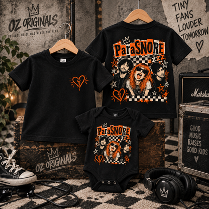 ParaSNORE Toddler Tee | Paramore-Inspired Alternative Kids Band T-Shirt | Black Punk Toddler Tee