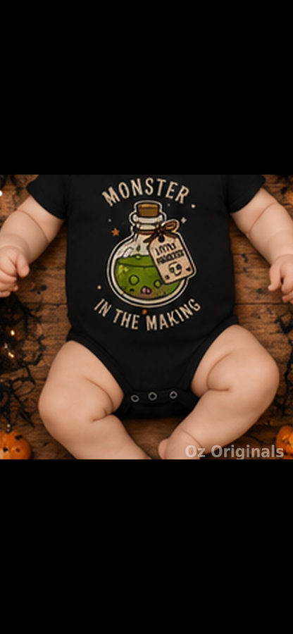 Monster in the Making Baby Grow | Alternative Halloween Baby Vest | October Oddities