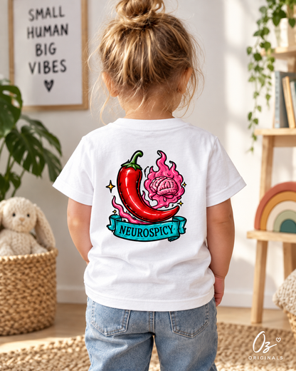 Neurospicy Toddler T-Shirt | Alternative Kids Tee | Black or White