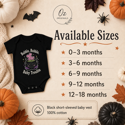 Bubble, Bubble, Baby Trouble Halloween Baby Vest 🧙