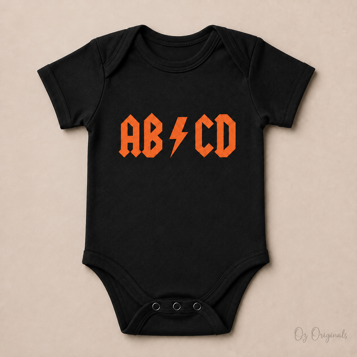 AB⚡CD Baby Vest | Rock-Inspired Alternative Baby Bodysuit | Multiple Colour Options