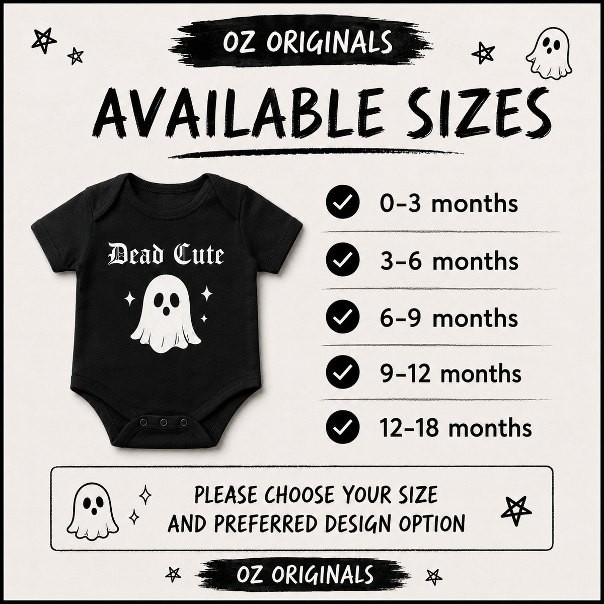 Dead Cute Baby Vest | Halloween Ghost Baby Bodysuit | October Oddities – OctOdd001 👻🖤