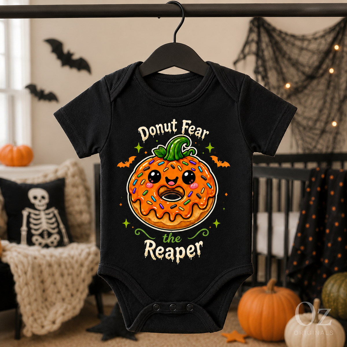 Donut Fear the Reaper Halloween Baby Vest 🍩 ☠️