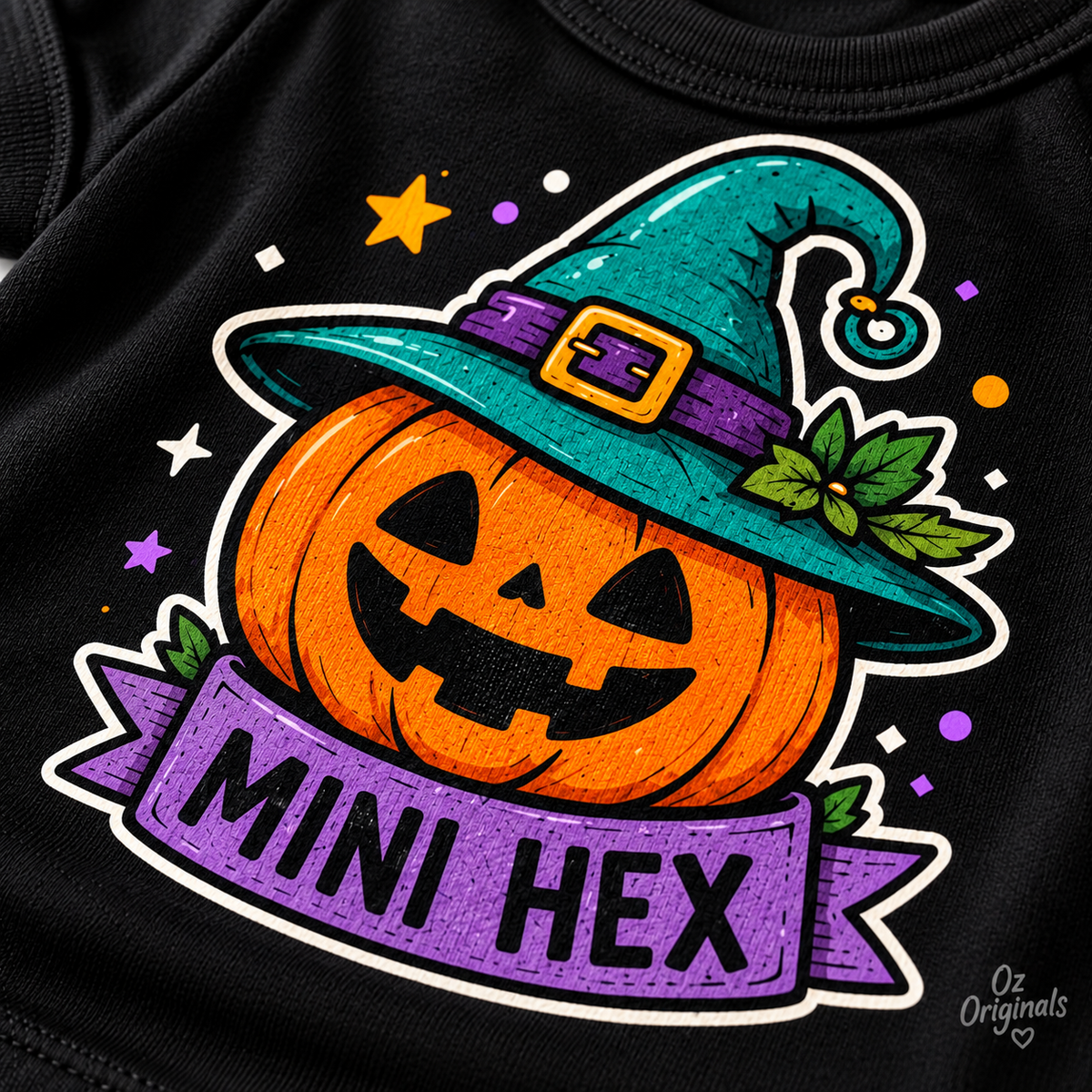 Mini Hex Toddler T-Shirt | Alternative Witchy Pumpkin Kids Tee 🎃💚