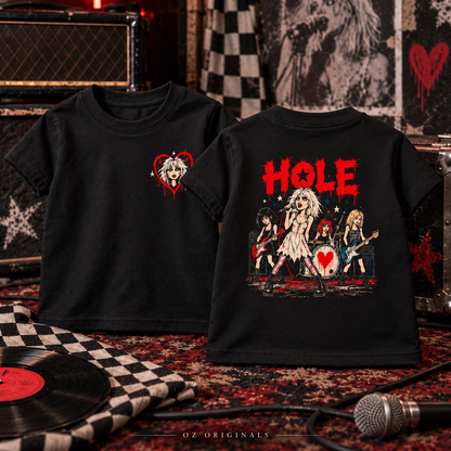 HOLE Cartoon Band Toddler Tee – Black Alternative Kids T-Shirt 🎶❤️