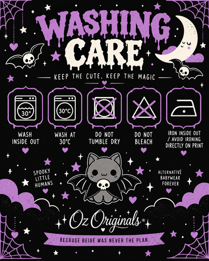 Bat Baby Halloween Baby Vest | Alternative Goth Baby Bodysuit | October Oddities 🦇 💜