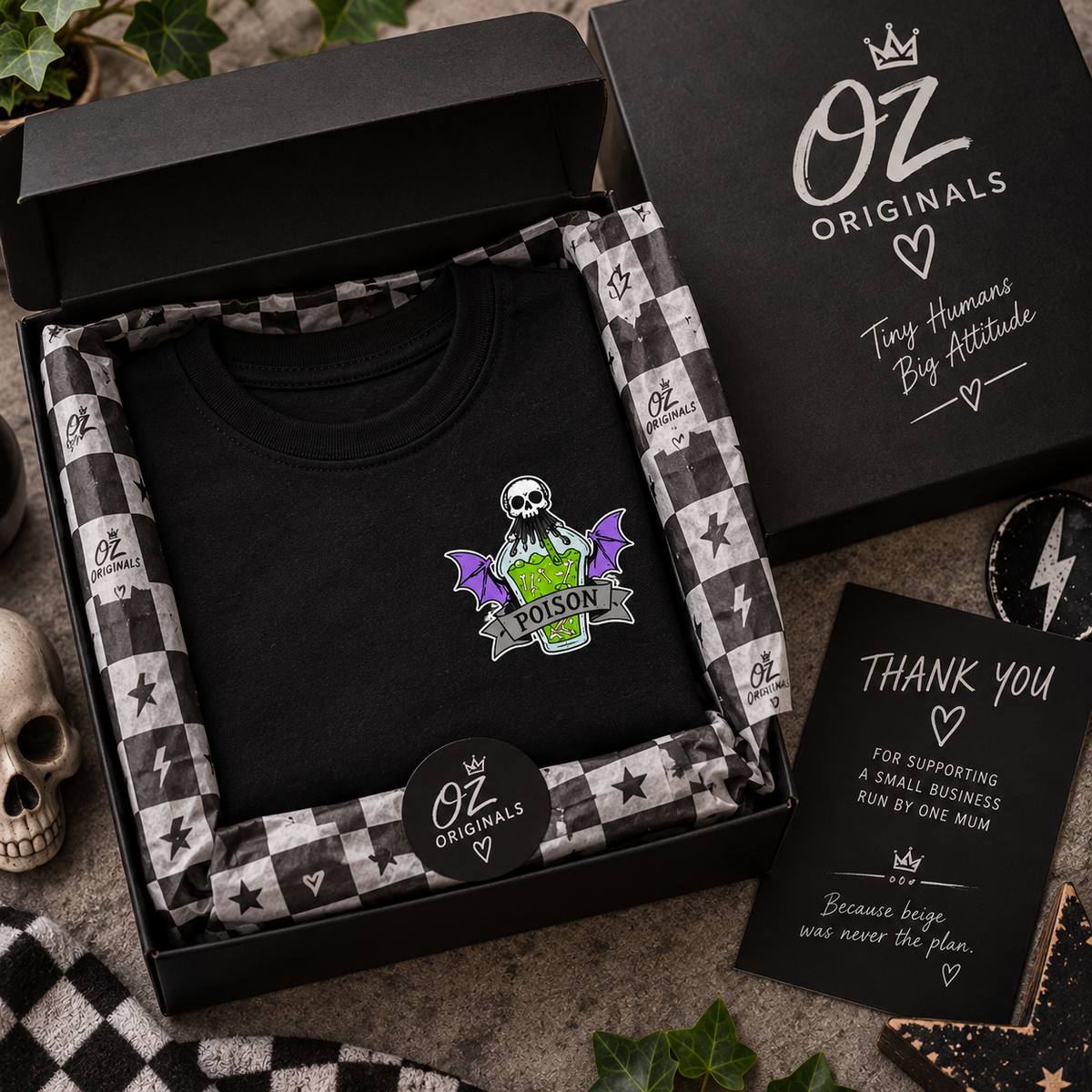Poison Bottle Alternative Toddler T-Shirt | Gothic Kids Tee | Front & Back Print | Oz Originals 🖤💚💜
