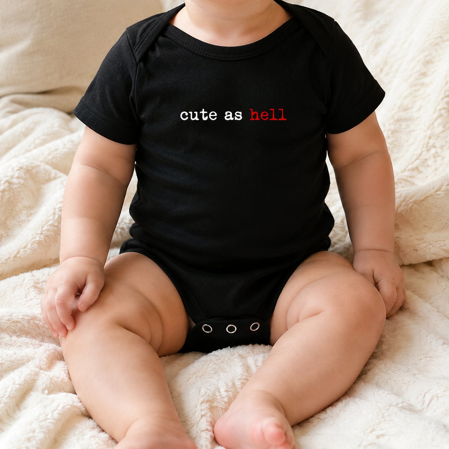 Cute As Hell Baby Vest | Alternative Black Baby Bodysuit | Goth Punk Baby Clothes | Alternative Baby Gift 🌹