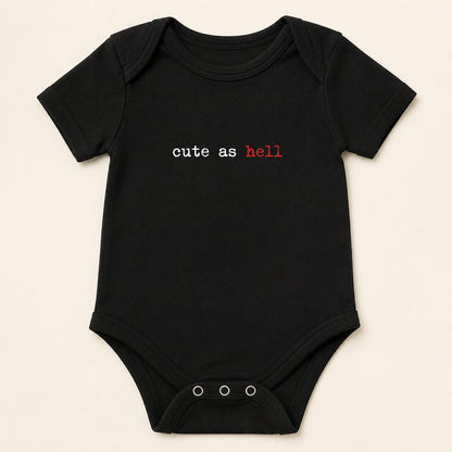 Cute As Hell Baby Vest | Alternative Black Baby Bodysuit | Goth Punk Baby Clothes | Alternative Baby Gift 🌹