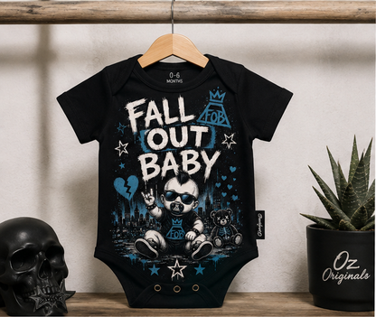 Fall Out Baby Vest | Red or Blue Rock Baby Bodysuit | Alternative Baby Bands Outfit | Choose One or Both ❤️💙