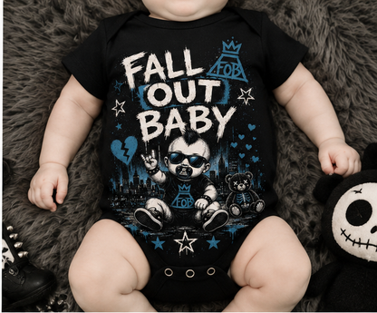 Fall Out Baby Vest | Red or Blue Rock Baby Bodysuit | Alternative Baby Bands Outfit | Choose One or Both ❤️💙