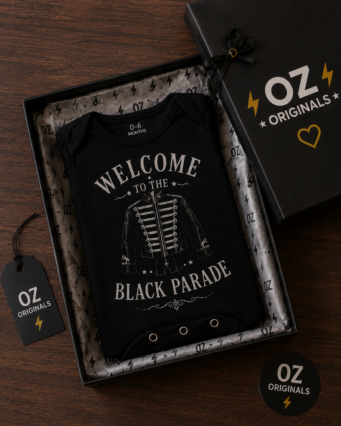 My Chemical Nappy Baby Vest | My Chemical Romance Inspired Emo Baby Bodysuit | Alternative Baby Clothes 🖤🩶
