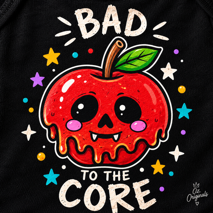 Bad to the Core Halloween Baby Vest – Alternative Skull Apple Baby Bodysuit 🍎