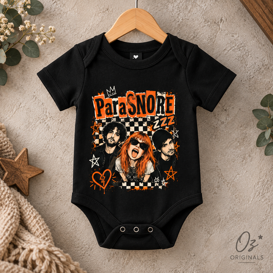 ParaSNORE Baby Vest | Paramore-Inspired Alternative Baby Clothing | Black Rock Baby Vest