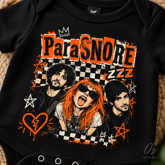 ParaSNORE Baby Vest | Paramore-Inspired Alternative Baby Clothing | Black Rock Baby Vest
