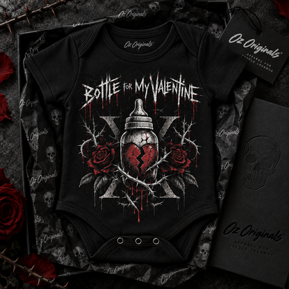 Bottle for My Valentine Baby Vest | Bullet for My Valentine Inspired Baby Clothing | Alternative Metal Baby Vest