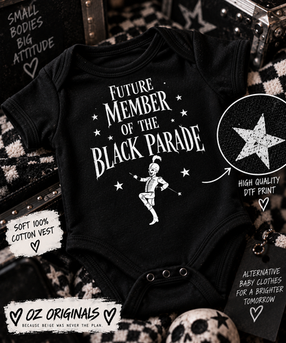 Future Member of the Black Parade Baby Vest | Black or White | Alternative Baby Clothes UK.